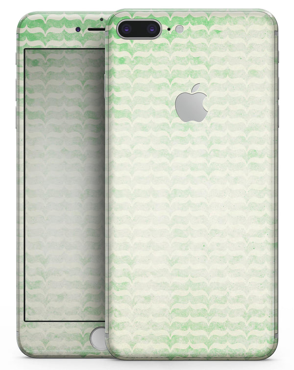 Grunge Green Micro Mustache Pattern - Skin-kit for the iPhone 8 or 8 Plus