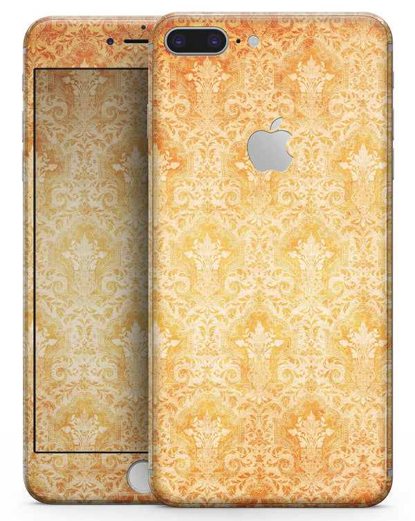 Grunge Orange Damask Pattern - Skin-kit for the iPhone 8 or 8 Plus