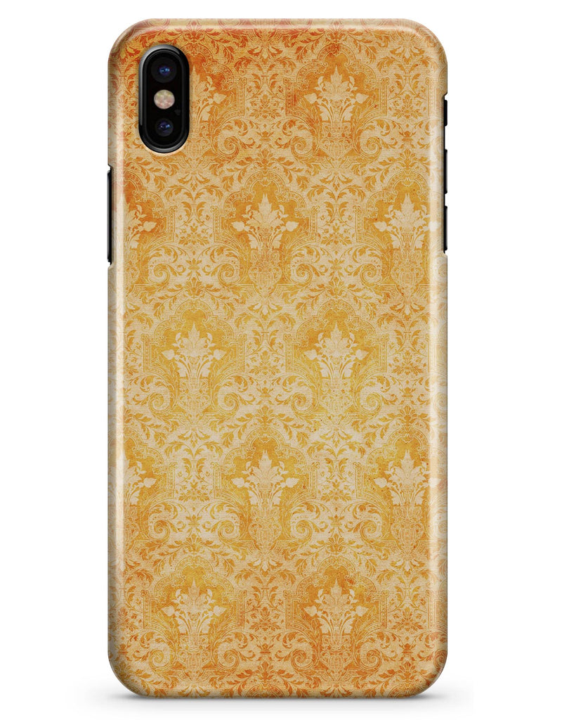 Grunge Orange Damask Pattern - iPhone X Clipit Case