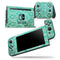 Grunge Teal Damask Pattern - Skin Wrap Decal for Nintendo Switch Lite Console & Dock - 3DS XL - 2DS - Pro - DSi - Wii - Joy-Con Gaming Controller