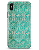Grunge Teal Damask Pattern - iPhone X Clipit Case
