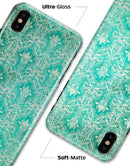 Grunge Teal Damask Pattern - iPhone X Clipit Case