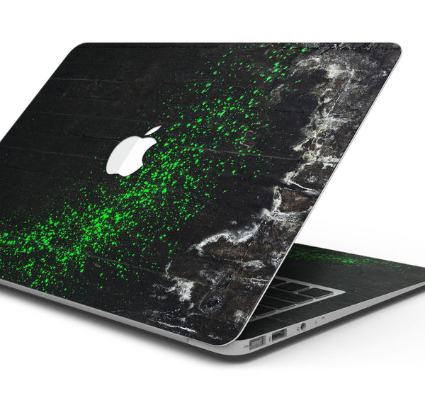 Grungy Green and Black Wood Surface - Skin Decal Wrap Kit Compatible with the Apple MacBook Pro, Pro with Touch Bar or Air (11", 12", 13", 15" & 16" - All Versions Available)