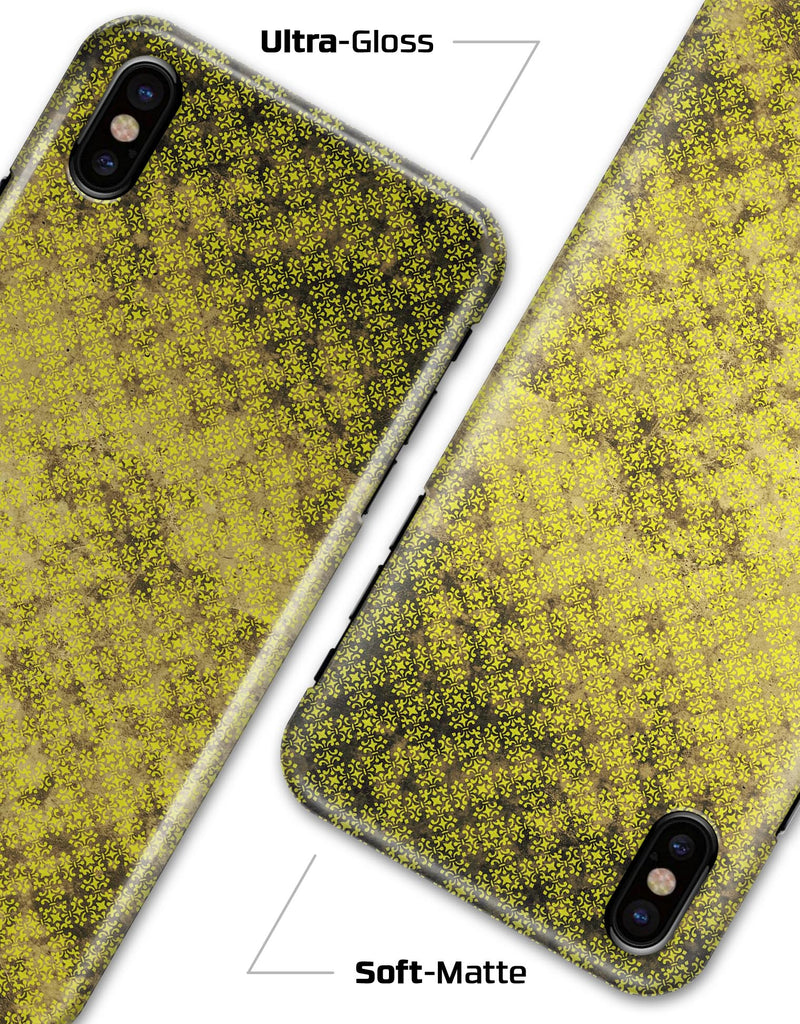 Grungy Black and Yellow Rococo Pattern - iPhone X Clipit Case