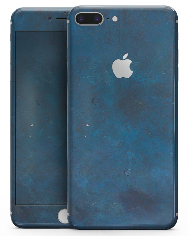 Grungy Blue Scratch Surface - Skin-kit for the iPhone 8 or 8 Plus