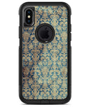 Grungy Blue and Tan Rococo Pattern - iPhone X OtterBox Case & Skin Kits
