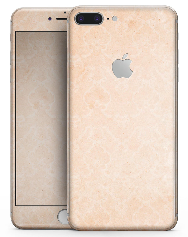 Grungy Coral Inflated Damask Pattern - Skin-kit for the iPhone 8 or 8 Plus