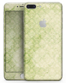 Grungy Green Faded Damask Pattern  - Skin-kit for the iPhone 8 or 8 Plus