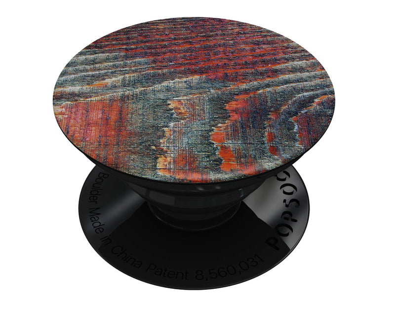 Grungy Orange and Teal Dyed Wood Surface - Skin Kit for PopSockets and other Smartphone Extendable Grips & Stands