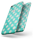 Grungy Teal and White Polka Dots - Skin-kit for the iPhone 8 or 8 Plus