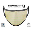 Grungy Yellow Faded Vertical Stripes - Made in USA Mouth Cover Unisex Anti-Dust Cotton Blend Reusable & Washable Face Mask with Adjustable Sizing for Adult or Child