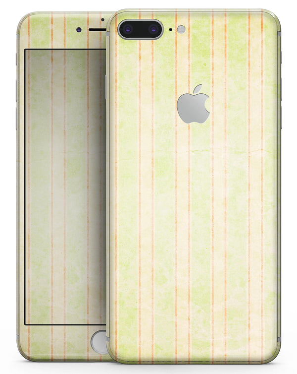 Grungy Yellow Faded Vertical Stripes - Skin-kit for the iPhone 8 or 8 Plus