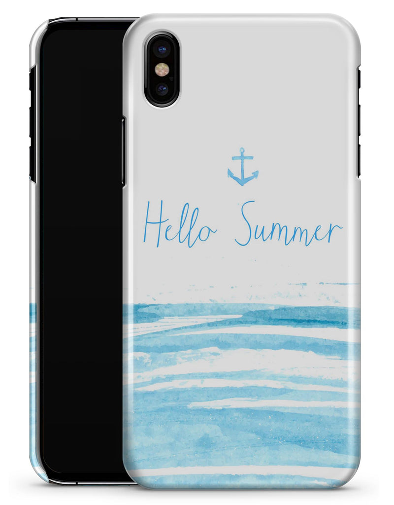 Hello Summer Anchor Watercolor Blue V1 - iPhone X Clipit Case