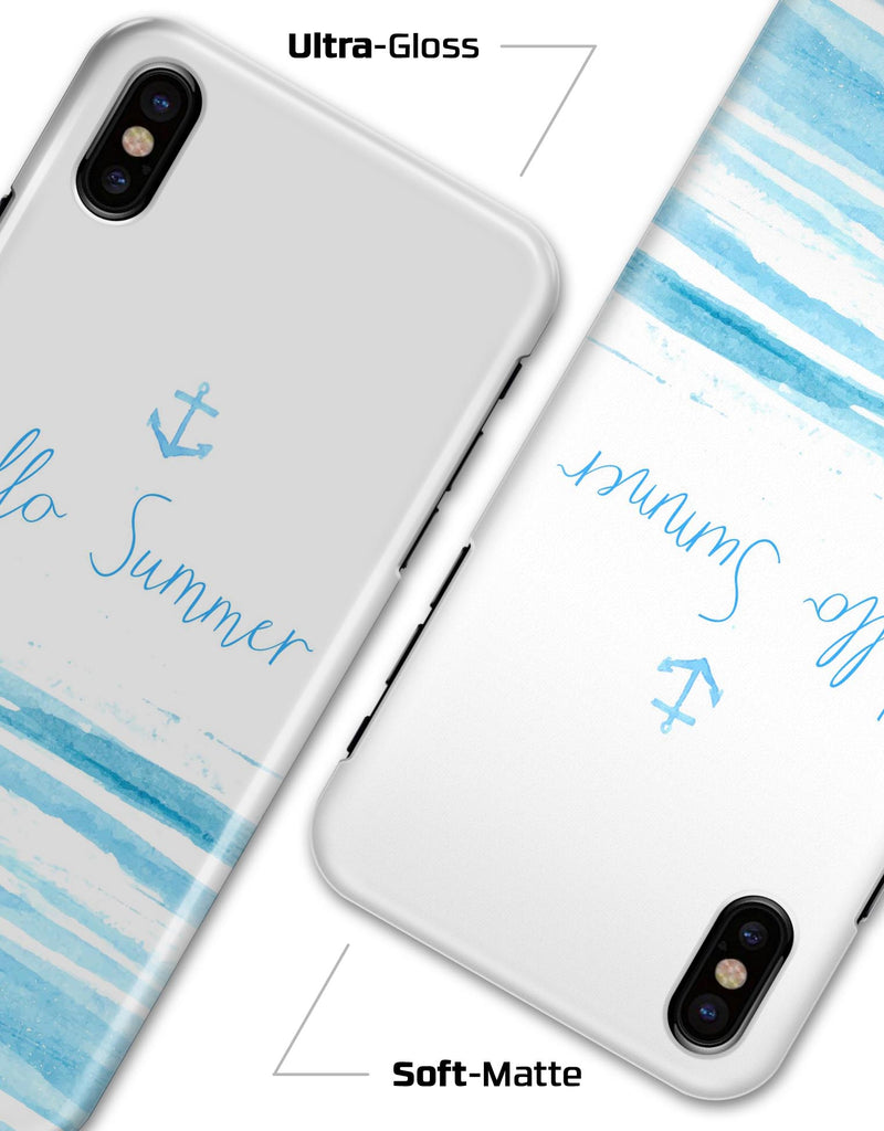 Hello Summer Anchor Watercolor Blue V1 - iPhone X Clipit Case