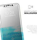 Hello Summer Blue Watercolor Anchor V2 - Skin-Kit compatible with the Apple iPhone 12, 12 Pro Max, 12 Mini, 11 Pro or 11 Pro Max (All iPhones Available)