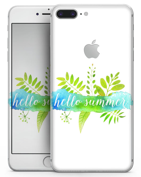Hello Summer Watercolor Branches - Skin-kit for the iPhone 8 or 8 Plus