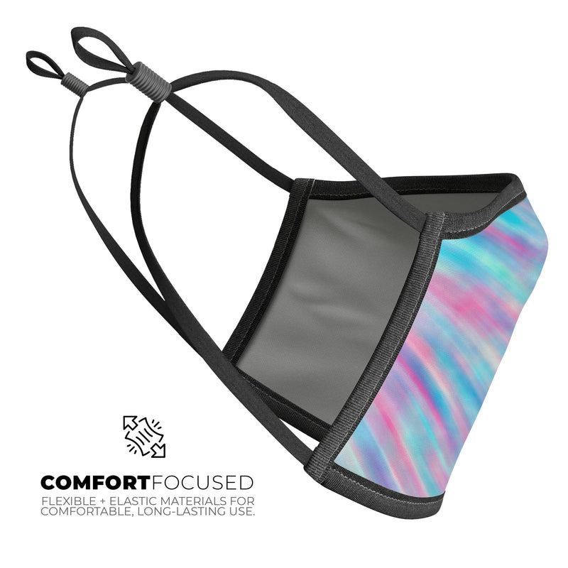 Holographic Swerve V1 - Made in USA Mouth Cover Unisex Anti-Dust Cotton Blend Reusable & Washable Face Mask with Adjustable Sizing for Adult or Child