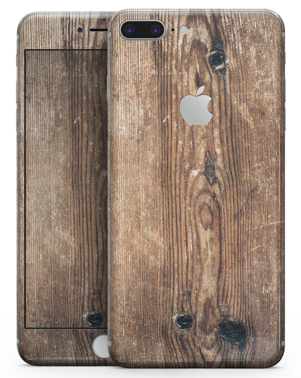 Horizontal Weathered Woodgrain - Skin-kit for the iPhone 8 or 8 Plus