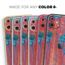 Hot Coral Metal with Turquoise Rust - Skin-Kit compatible with the Apple iPhone 12, 12 Pro Max, 12 Mini, 11 Pro or 11 Pro Max (All iPhones Available)