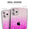 Hot Pink & Silver Glimmer Fade - Skin-Kit compatible with the Apple iPhone 12, 12 Pro Max, 12 Mini, 11 Pro or 11 Pro Max (All iPhones Available)