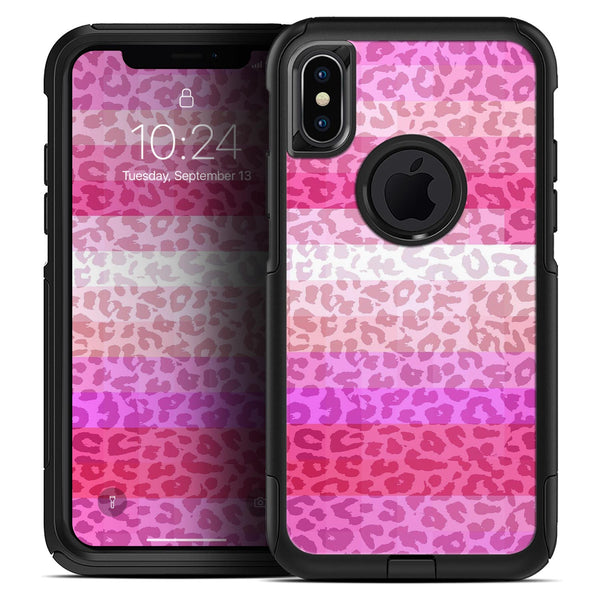Hot Pink Striped Cheetah Print - Skin Kit for the iPhone OtterBox Cases
