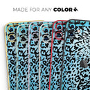 Hot Teal Cheetah Animal Print - Skin-Kit compatible with the Apple iPhone 12, 12 Pro Max, 12 Mini, 11 Pro or 11 Pro Max (All iPhones Available)