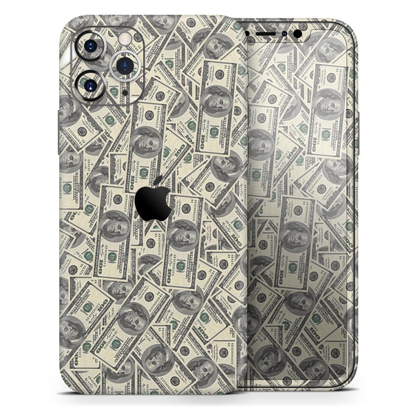 Hundred Dollar Bill - Skin-Kit compatible with the Apple iPhone 12, 12 Pro Max, 12 Mini, 11 Pro or 11 Pro Max (All iPhones Available)