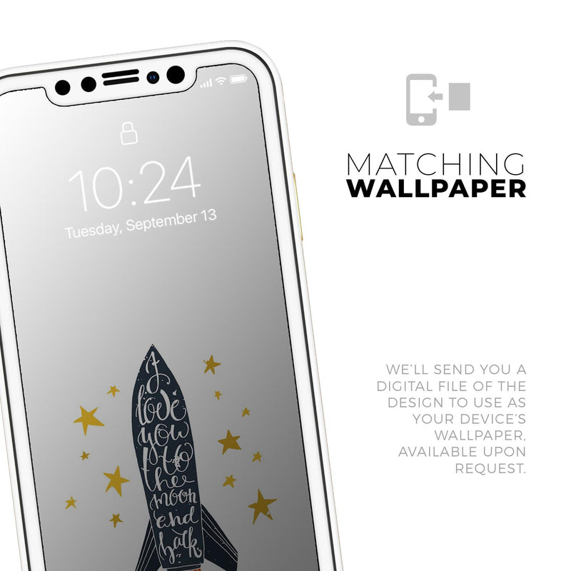 I Love You To The Moon And Back - Skin-Kit compatible with the Apple iPhone 12, 12 Pro Max, 12 Mini, 11 Pro or 11 Pro Max (All iPhones Available)