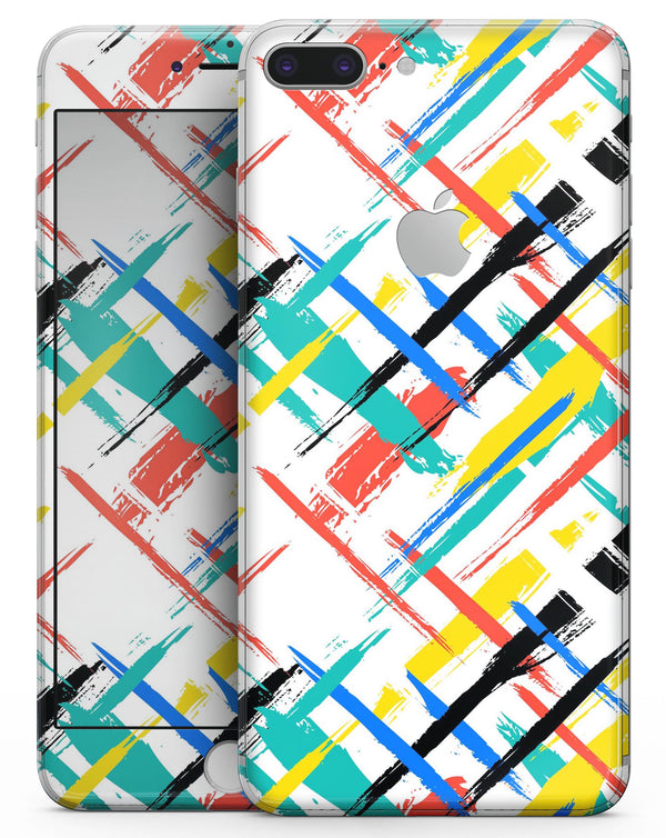 Intersecting Vector Bright Strokes - Skin-kit for the iPhone 8 or 8 Plus
