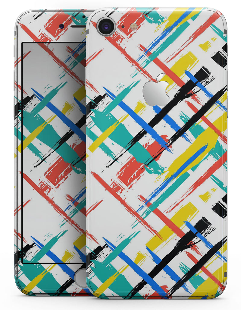 Intersecting Vector Bright Strokes - Skin-kit for the iPhone 8 or 8 Plus