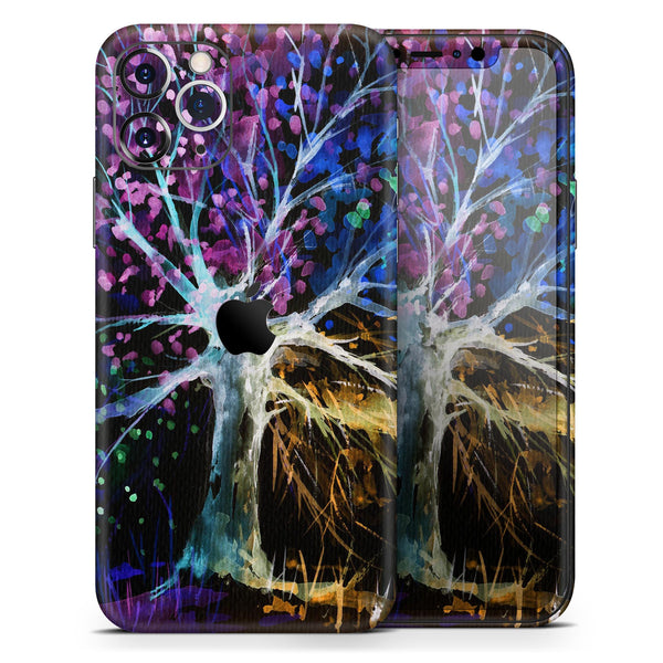 Inverted Abstract Colorful WaterColor Vivid Tree - Skin-Kit compatible with the Apple iPhone 12, 12 Pro Max, 12 Mini, 11 Pro or 11 Pro Max (All iPhones Available)