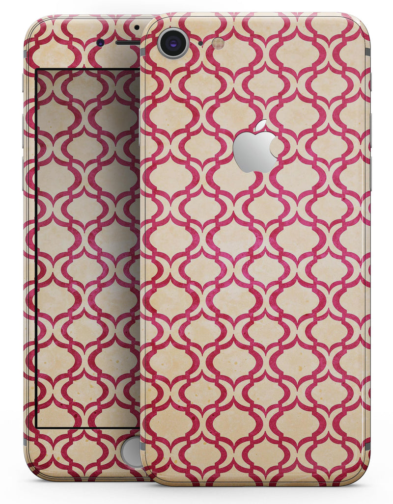Inverted Pink and White Ovals Pattern - Skin-kit for the iPhone 8 or 8 Plus