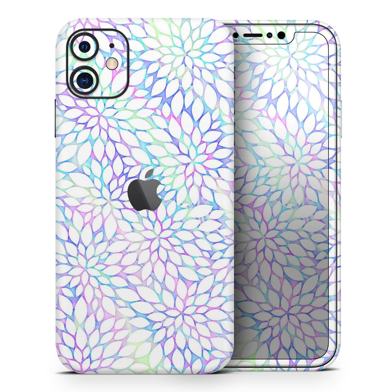Iridescent Dahlia v2 - Skin-Kit compatible with the Apple iPhone 12, 12 Pro Max, 12 Mini, 11 Pro or 11 Pro Max (All iPhones Available)