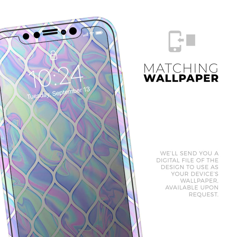 Iridescent Dahlia v4 - Skin-Kit compatible with the Apple iPhone 12, 12 Pro Max, 12 Mini, 11 Pro or 11 Pro Max (All iPhones Available)