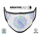 Iridescent Dahlia v5 - Made in USA Mouth Cover Unisex Anti-Dust Cotton Blend Reusable & Washable Face Mask with Adjustable Sizing for Adult or Child