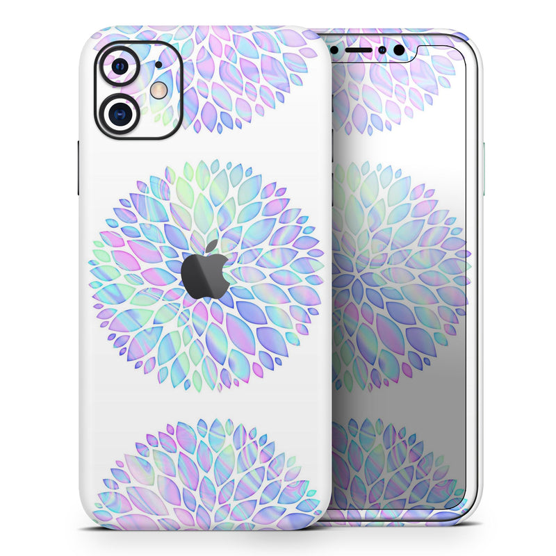 Iridescent Dahlia v5 - Skin-Kit compatible with the Apple iPhone 12, 12 Pro Max, 12 Mini, 11 Pro or 11 Pro Max (All iPhones Available)