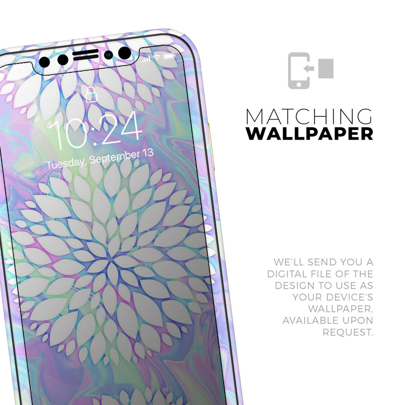Iridescent Dahlia v6 - Skin-Kit compatible with the Apple iPhone 12, 12 Pro Max, 12 Mini, 11 Pro or 11 Pro Max (All iPhones Available)