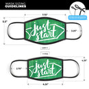 Just Start Green Paint - Made in USA Mouth Cover Unisex Anti-Dust Cotton Blend Reusable & Washable Face Mask with Adjustable Sizing for Adult or Child