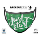 Just Start Green Paint - Made in USA Mouth Cover Unisex Anti-Dust Cotton Blend Reusable & Washable Face Mask with Adjustable Sizing for Adult or Child