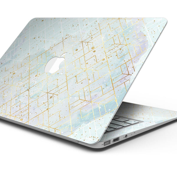 Karamfila Watercolor & Gold V3 - Skin Decal Wrap Kit Compatible with the Apple MacBook Pro, Pro with Touch Bar or Air (11", 12", 13", 15" & 16" - All Versions Available)