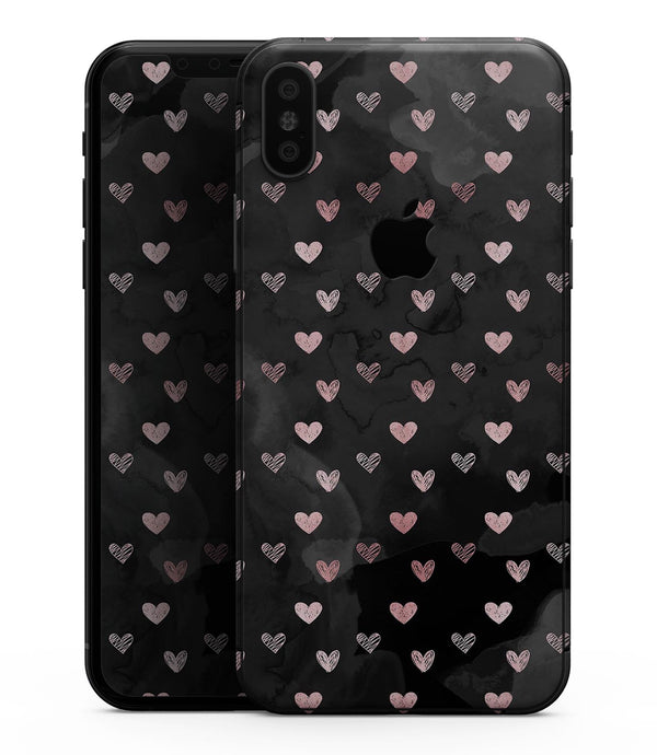 Karamfila Marble & Rose Gold Hearts v11 - iPhone XS MAX, XS/X, 8/8+, 7/7+, 5/5S/SE Skin-Kit (All iPhones Avaiable)