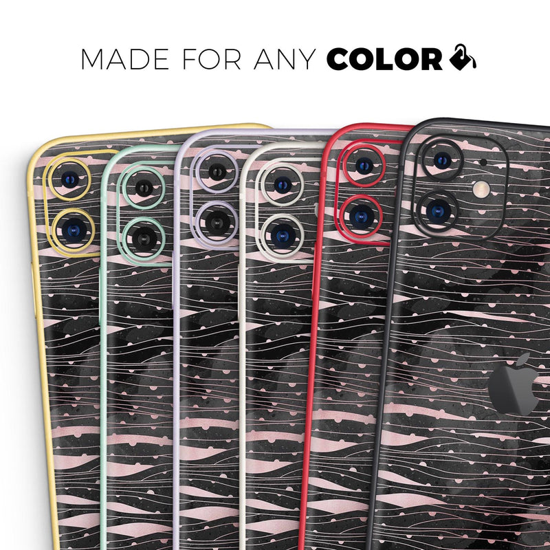 Karamfila Marble & Rose Gold Striped v9 - Skin-Kit compatible with the Apple iPhone 12, 12 Pro Max, 12 Mini, 11 Pro or 11 Pro Max (All iPhones Available)