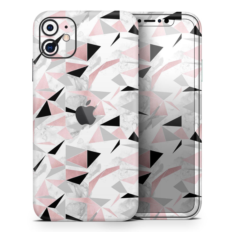 Karamfila Marble & Rose Gold v7 - Skin-Kit compatible with the Apple iPhone 12, 12 Pro Max, 12 Mini, 11 Pro or 11 Pro Max (All iPhones Available)