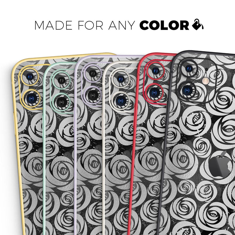 Karamfila Silver & Pink Marble V9 - Skin-Kit compatible with the Apple iPhone 12, 12 Pro Max, 12 Mini, 11 Pro or 11 Pro Max (All iPhones Available)