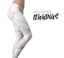 Karamfila Silver & Pink Marble V10 - All Over Print Womens Leggings / Yoga or Workout Pants