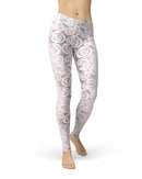 Karamfila Silver & Pink Marble V15 - All Over Print Womens Leggings / Yoga or Workout Pants