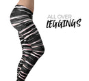Karamfila Silver & Pink Marble V5 - All Over Print Womens Leggings / Yoga or Workout Pants