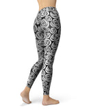Karamfila Silver & Pink Marble V9 - All Over Print Womens Leggings / Yoga or Workout Pants