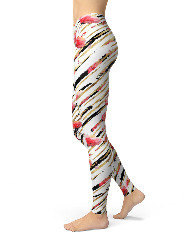 Karamfila Watercolo Poppies V12 - All Over Print Womens Leggings / Yoga or Workout Pants
