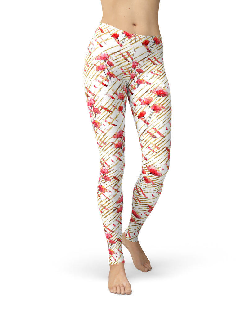 Karamfila Watercolo Poppies V13 - All Over Print Womens Leggings / Yoga or Workout Pants